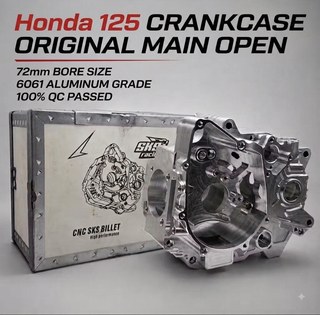 SKS Racing CNC Honda 125 Crankcase – Stock head studs